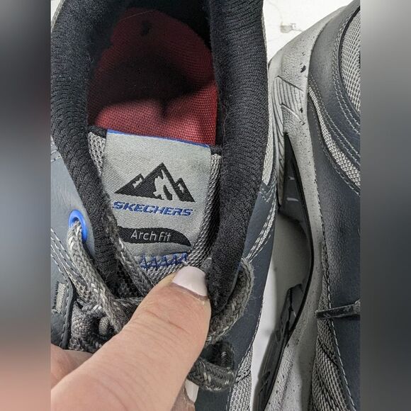 SKECHERS ARCH FIT PHANTOM Charcoal/Gray Leather hicking Trail Shoes Sneaker 11.5 - Picture 6 of 13